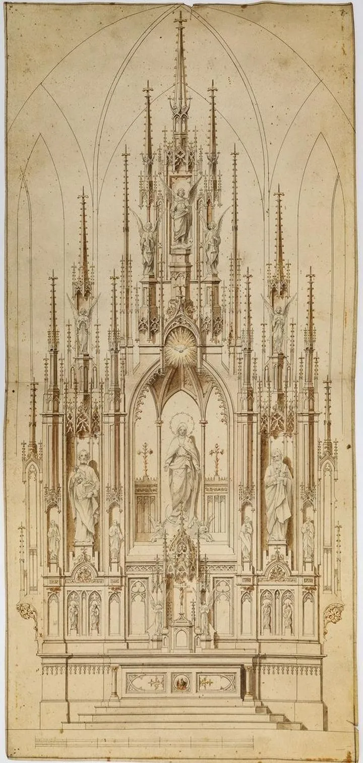 Rysowanie ołtarza w kościele